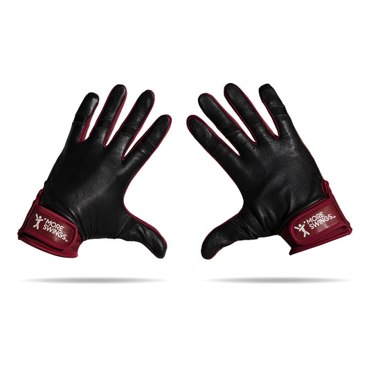 Black & Maroon Double-Sided Batting Gloves