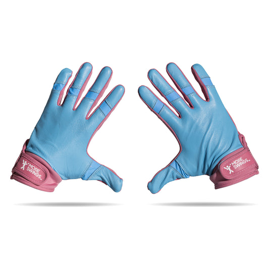 Pink & Light Blue Double-Sided Batting Gloves