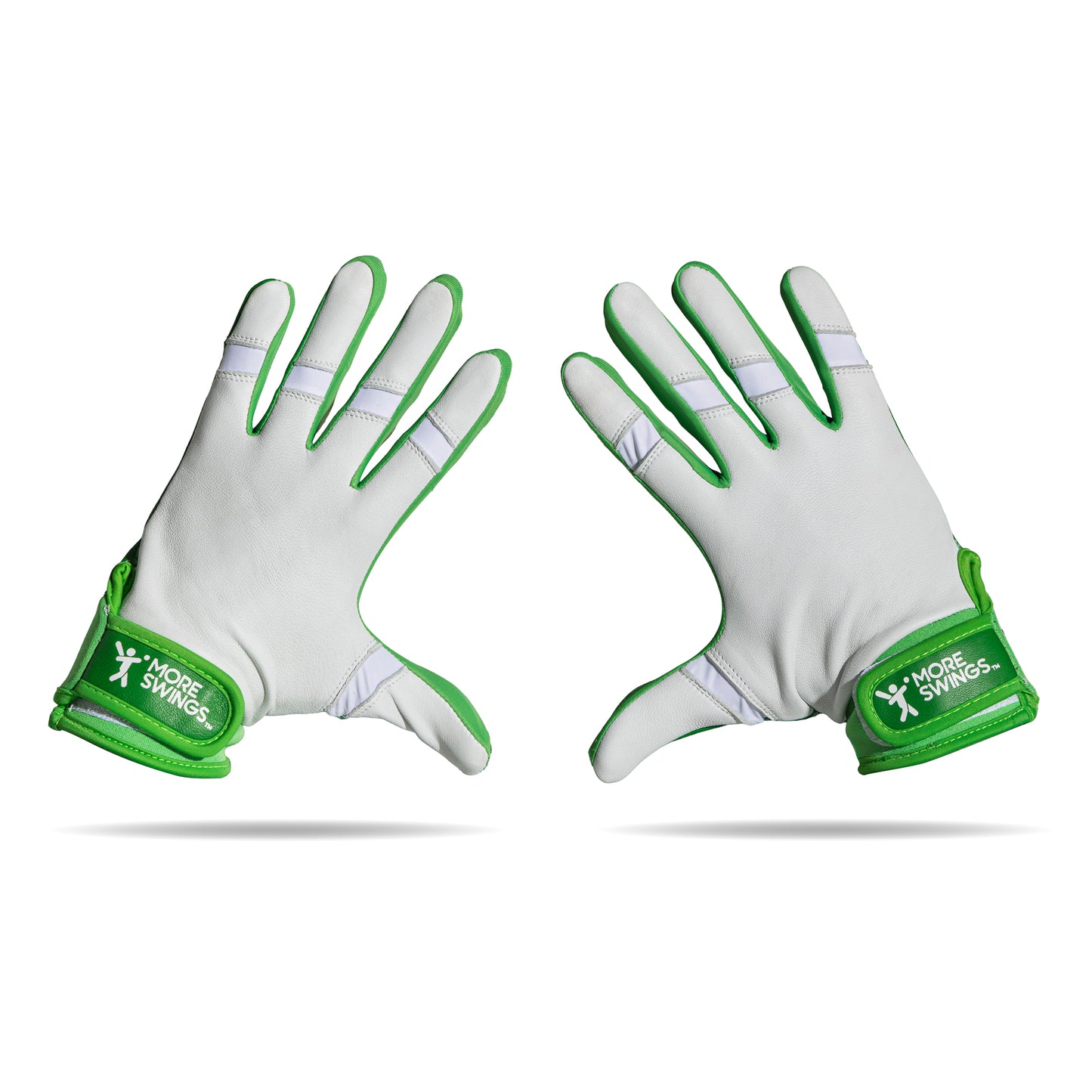 Green & White Reversible Batting Gloves