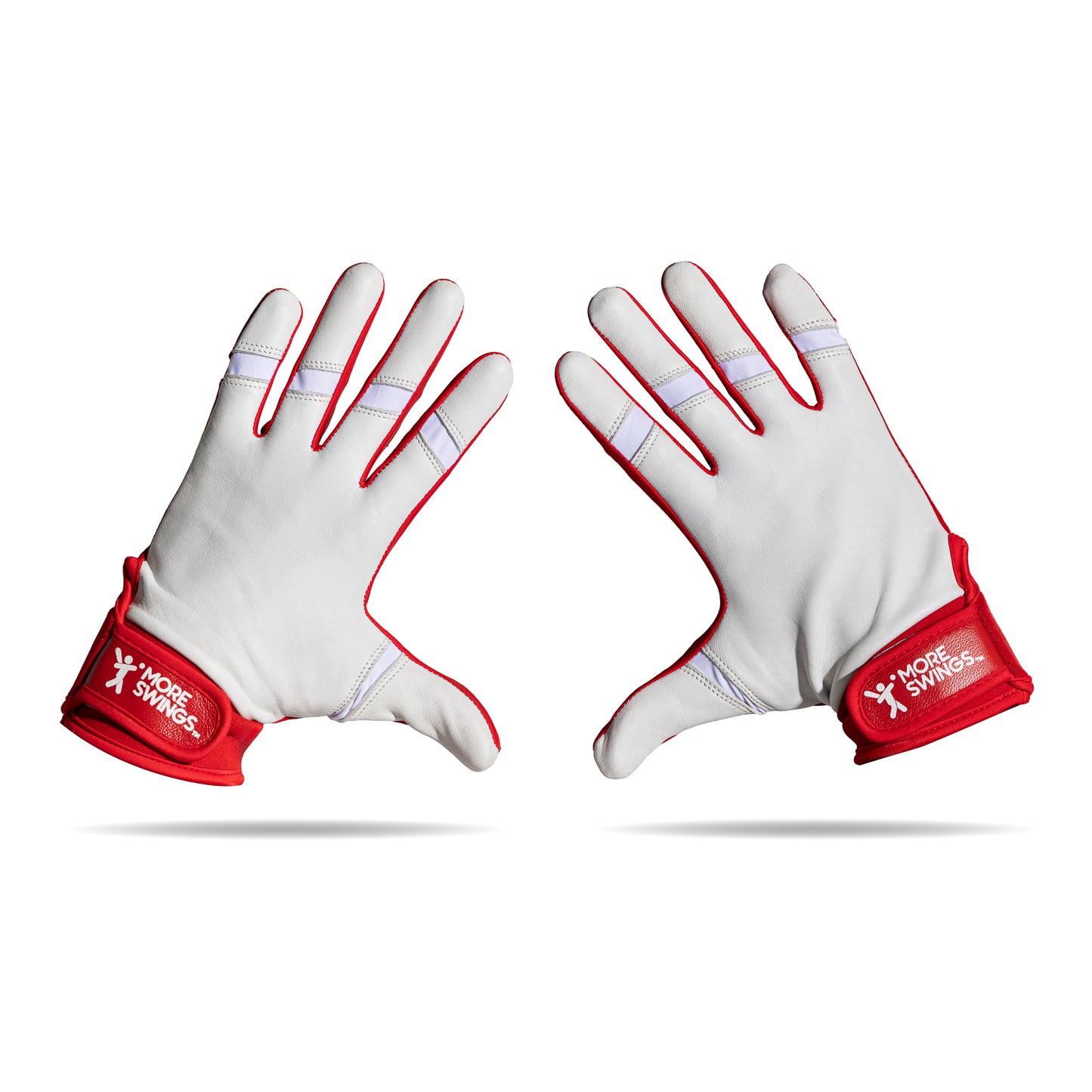 Red & White Double-Sided Batting Gloves