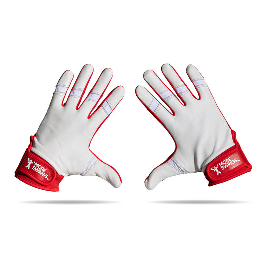 Red & White Double-Sided Batting Gloves
