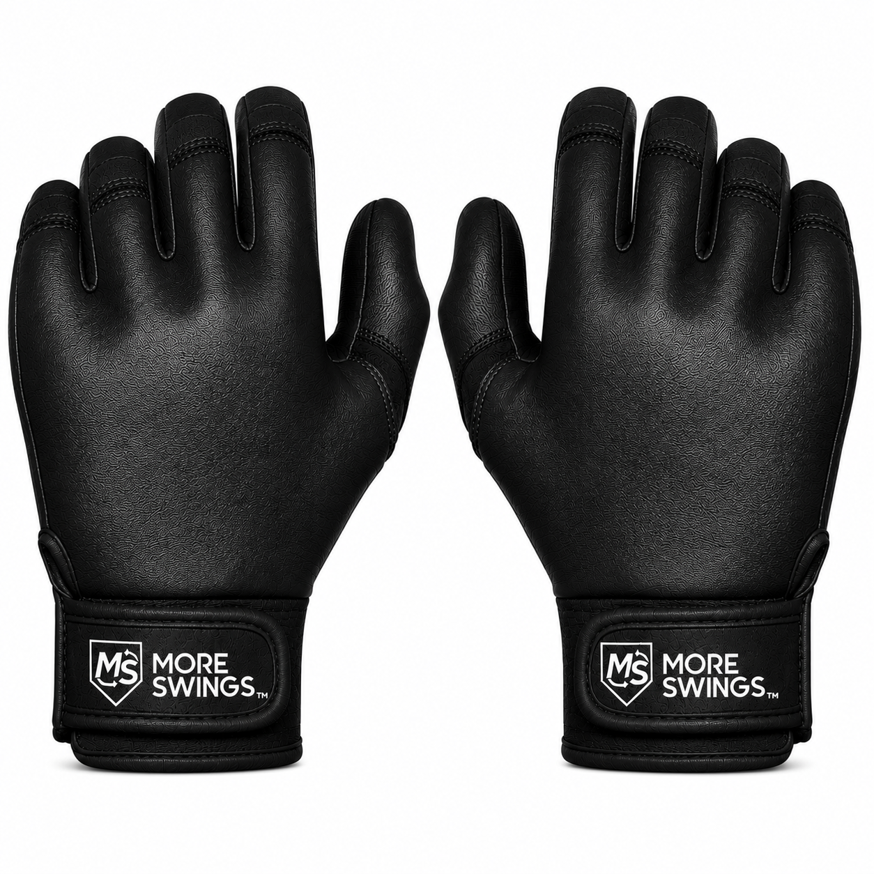 Black & Black Double-Sided Batting Gloves