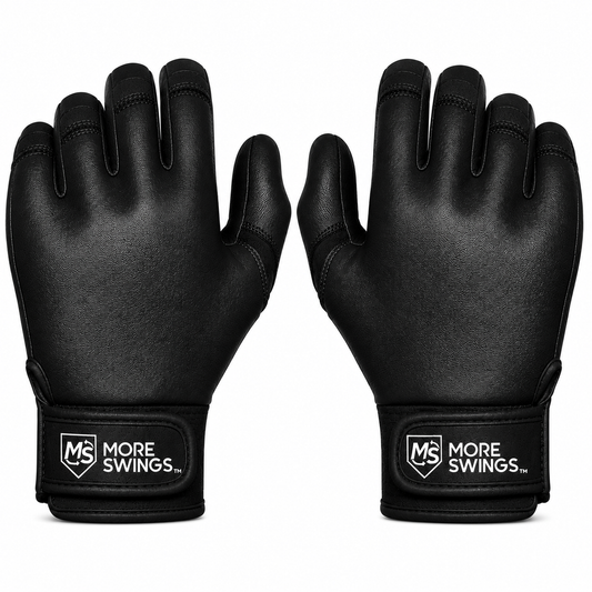 Black & Black Double-Sided Batting Gloves