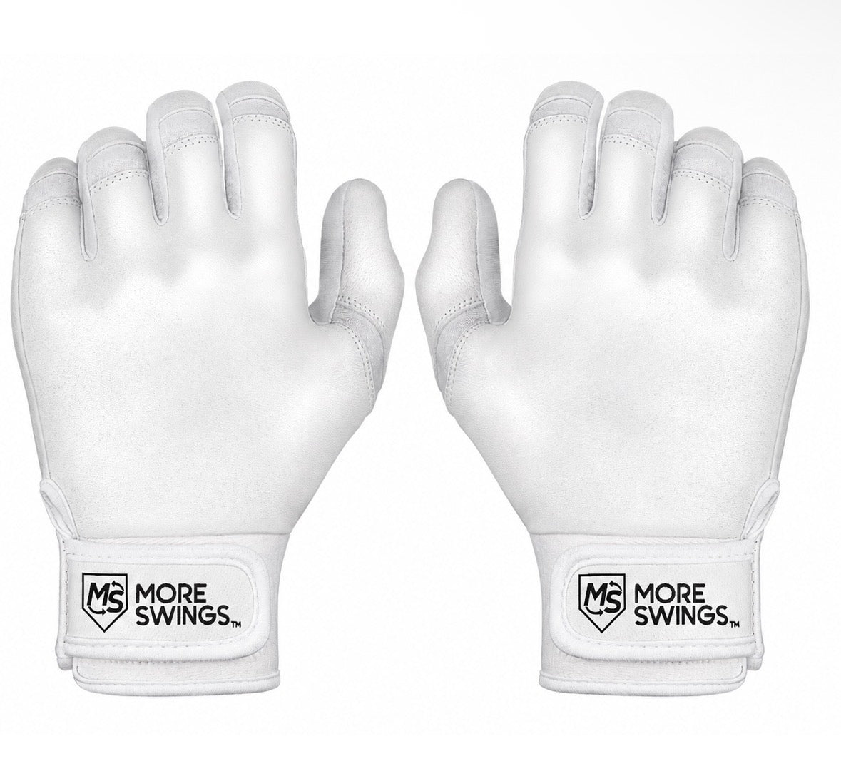 White & White Double-Sided Batting Gloves