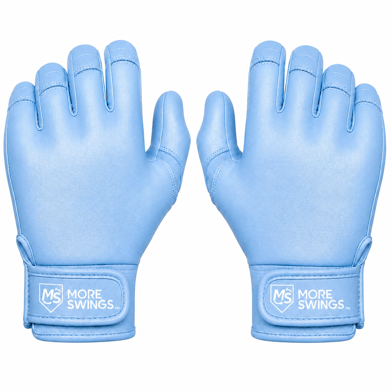 Light Blue & White Double-Sided Batting Gloves