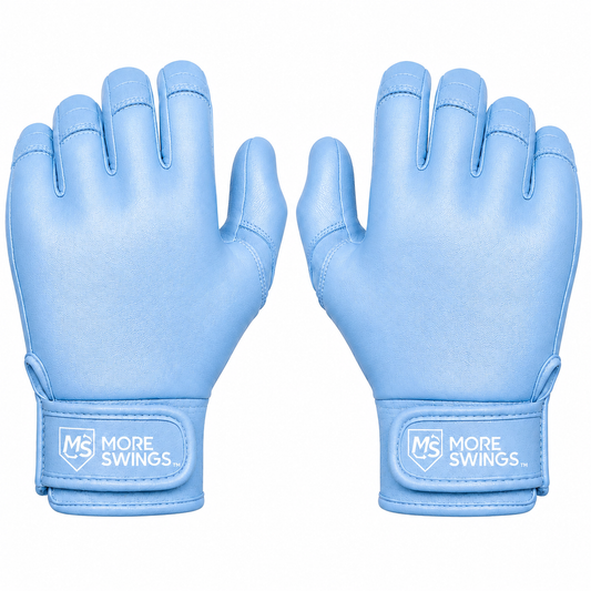 Light Blue & White Double-Sided Batting Gloves