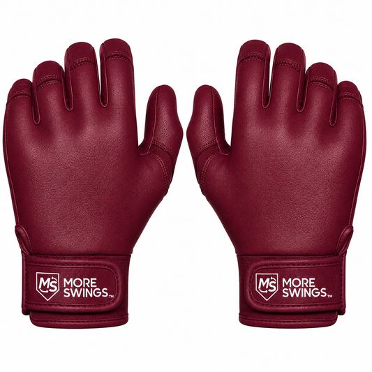 Black & Maroon Double-Sided Batting Gloves