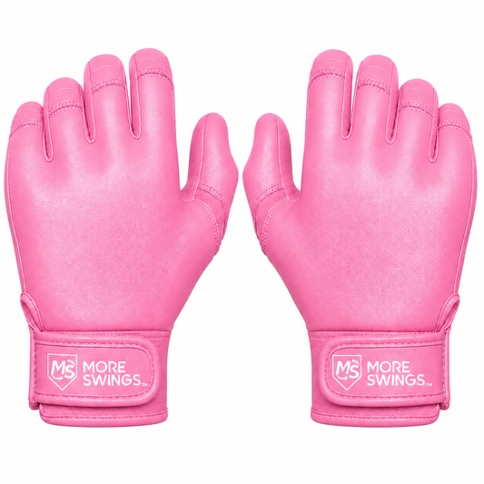 Pink & White Double-Sided Batting Gloves