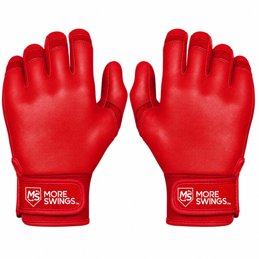 Red & White Double-Sided Batting Gloves