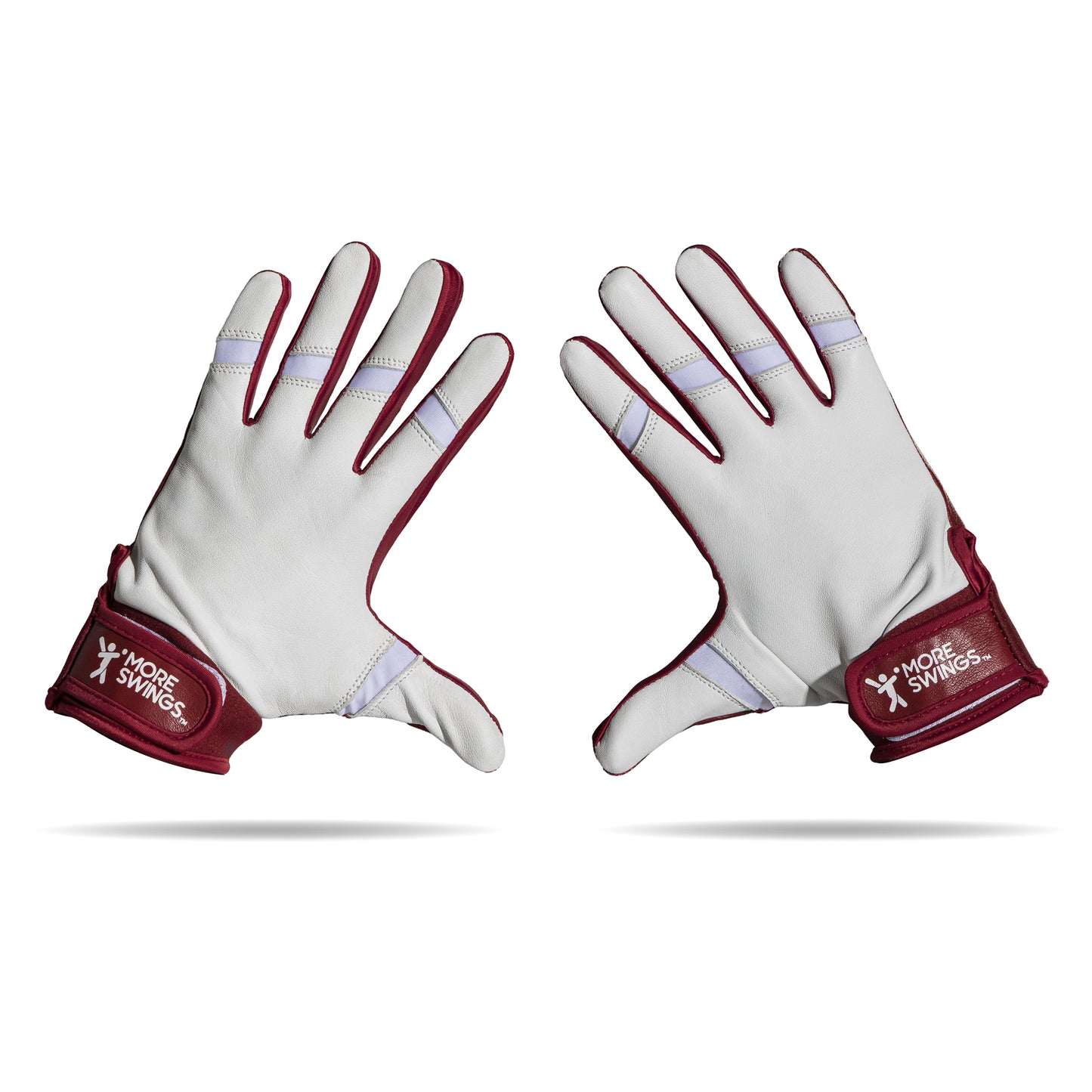 Maroon & White Reversible Batting Gloves